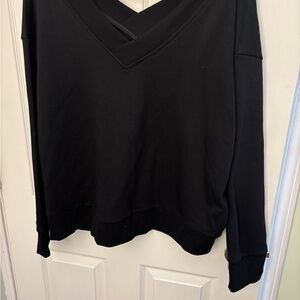 Xersion Black V-Neck Sweatshirt